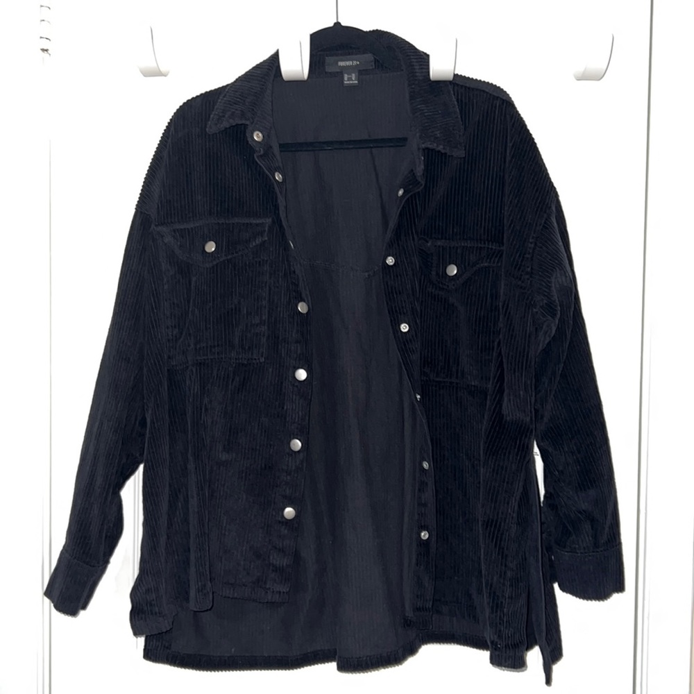 Black Velvet Shirt Jacket